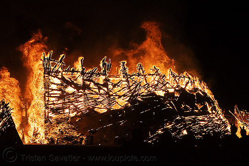 burning man - temple burning, burning man at night, burning man temple, fire, temple of flux, wood