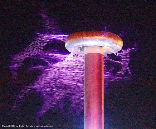 burning man - tesla coil electric arcs, burning man at night, electric arc, electric discharge, electricity, high voltage, lightnings, plasma filaments, tesla coil, therm