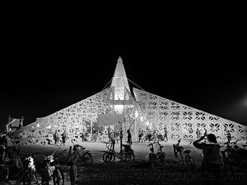 burning man - the empyrean temple at night, burning man at night