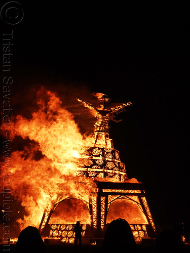 burning man - the man is burning, burning man at night, fire, night of the burn, the man