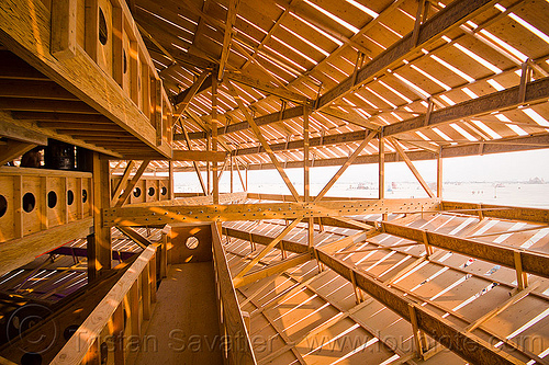 burning man - view from inside the flying saucer, architecture, flying saucer, inside, interior, man base, wooden frame