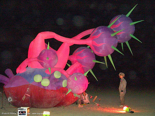 burning man - zero gravity - starmageddon - inflatable art by luke egan and pete hamilton, art installation, burning man at night, designs in air, inflatable art, luke egan, pete hamilton, starmageddon, zero gravity