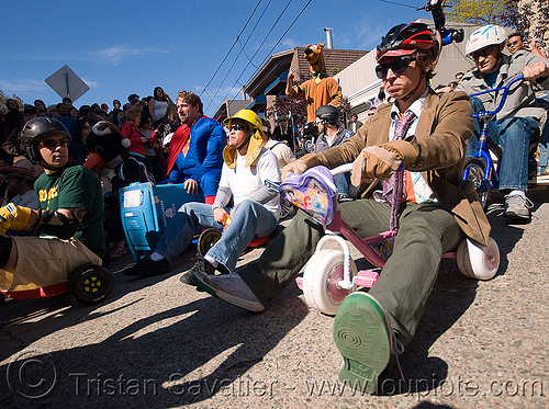 byobw - "bring your own big wheel" race - toy tricycles (san francisco), bicycle helmet, big wheel, drift trikes, potrero hill, race, toy tricycle, toy trike, trike-drifting