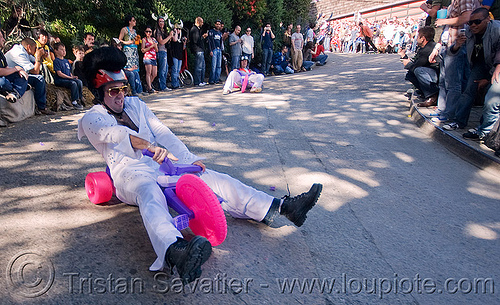 BYOBW - "bring your own big wheel" race - toy tricycles (san francisco), big wheel, drift trikes, elvis impersonator, moving fast, potrero hill, race, speed, speeding, toy tricycle, toy trike, trike-drifting