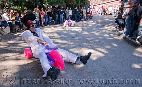 byobw - "bring your own big wheel" race - toy tricycles (san francisco), big wheel, drift trikes, elvis impersonator, moving fast, potrero hill, race, speed, speeding, toy tricycle, toy trike, trike-drifting