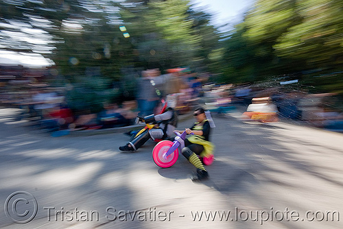 byobw - "bring your own big wheel" race - toy tricycles (san francisco), big wheel, drift trikes, moving fast, potrero hill, race, speed, speeding, toy tricycle, toy trike, trike-drifting