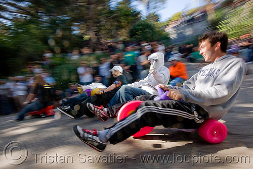 byobw - "bring your own big wheel" race - toy tricycles (san francisco), big wheel, drift trikes, moving fast, potrero hill, race, speed, speeding, toy tricycle, toy trike, trike-drifting