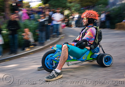 byobw - "bring your own big wheel" race - toy tricycles (san francisco), big wheel, drift trikes, moving fast, potrero hill, race, speed, speeding, toy tricycle, toy trike, trike-drifting