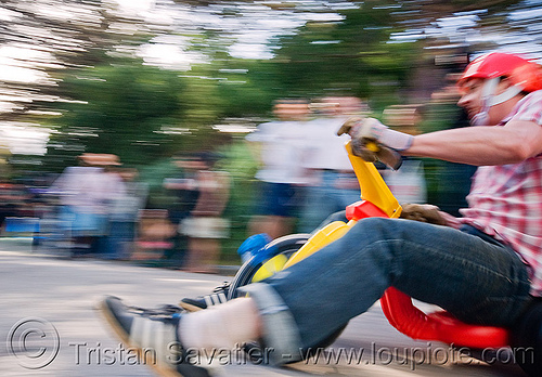 byobw - "bring your own big wheel" race - toy tricycles (san francisco), big wheel, drift trikes, moving fast, potrero hill, race, speed, speeding, toy tricycle, toy trike, trike-drifting