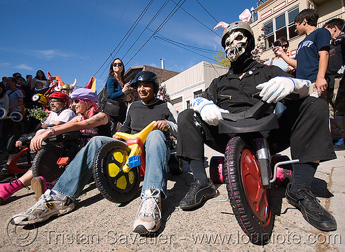 byobw - "bring your own big wheel" race - toy tricycles (san francisco), bicycle helmet, big wheel, drift trikes, potrero hill, race, toy tricycle, toy trike, trike-drifting