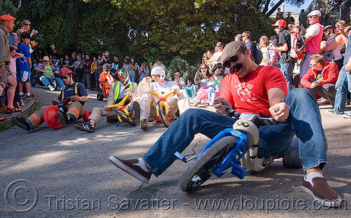 byobw - "bring your own big wheel" race - toy tricycles (san francisco), big wheel, drift trikes, moving fast, potrero hill, race, speed, speeding, toy tricycle, toy trike, trike-drifting