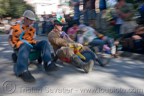 BYOBW - "bring your own big wheel" race - toy tricycles (san francisco), big wheel, drift trikes, moving fast, potrero hill, race, safety helmet, speed, speeding, toy tricycle, toy trike, trike-drifting