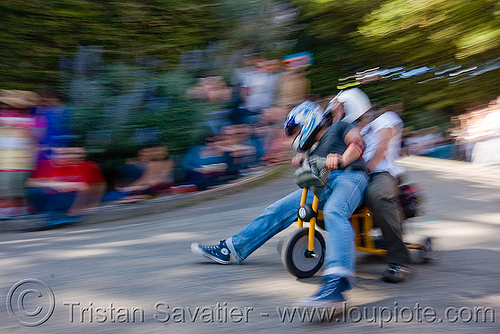 byobw - "bring your own big wheel" race - toy tricycles (san francisco), big wheel, drift trikes, full face helmet, motorcycle helmet, moving fast, potrero hill, race, speed, speeding, toy tricycle, toy trike, trike-drifting