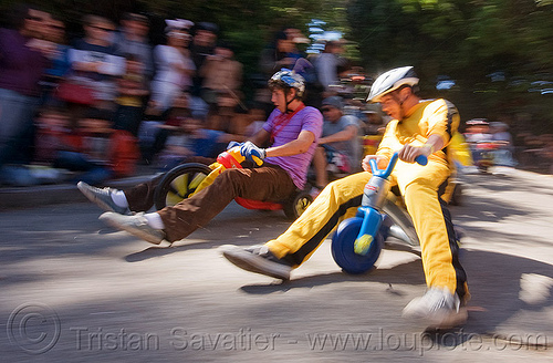 byobw - "bring your own big wheel" race - toy tricycles (san francisco), big wheel, byobw 2011, drift trikes, michael chien, moving fast, potrero hill, race, speed, speeding, toy tricycle, toy trike, trike-drifting