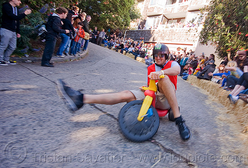 byobw - "bring your own big wheel" race - toy tricycles (san francisco), big wheel, byobw 2011, drift trikes, moving fast, potrero hill, race, speed, speeding, toy tricycle, toy trike, trike-drifting