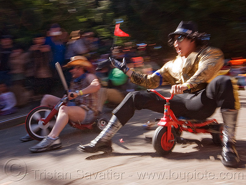 byobw - "bring your own big wheel" race - toy tricycles (san francisco), big wheel, byobw 2011, drift trikes, moving fast, potrero hill, race, speed, speeding, toy tricycle, toy trike, trike-drifting