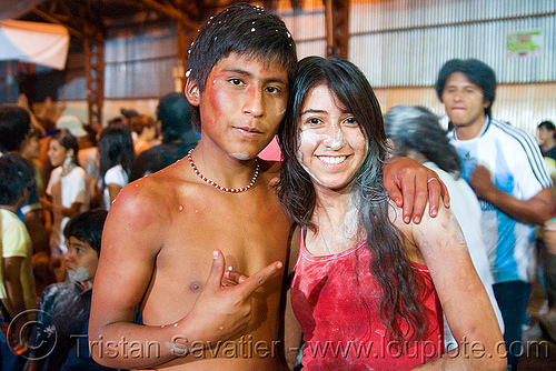 carnaval - carnival in jujuy capital (argentina), andean carnival, argentina, carnaval de la quebrada, jujuy capital, man, noroeste argentino, san salvador de jujuy, talk powder, woman