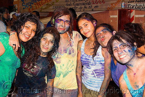 carnaval - carnival in jujuy capital (argentina), andean carnival, argentina, carnaval de la quebrada, friends, girls, jael, jujuy capital, natalia, naty, noroeste argentino, paint, party, san salvador de jujuy, women