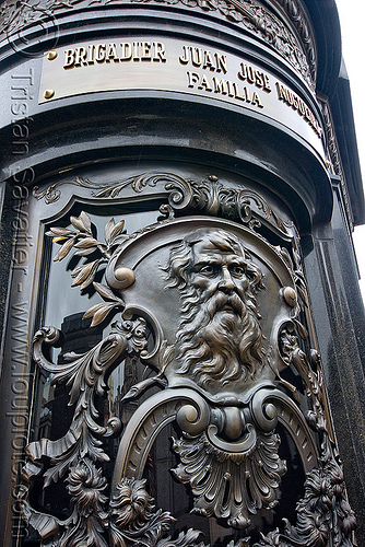 cast brass tomb door - recoleta cemetery (buenos aires), argentina, brigadier juan josé nogueira, buenos aires, door, grave, graveyard, recoleta cemetery, tomb