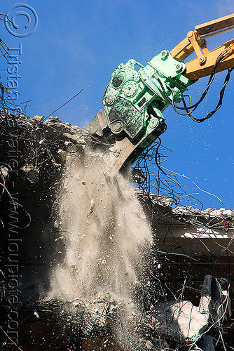 caterpillar mp30 concrete pulverizer jaws, abandoned building, abandoned hospital, anthropomorphic, at work, attachment, building demolition, cat 385c, cat mp30, caterpillar 385c, caterpillar excavator, caterpillar mp30, concrete pulverizer, crane, debris, high reach demolition, long reach demolition, presidio hospital, presidio landmark apartments, pulverizer jaws, ultra high demolition, working