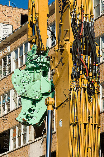 caterpillar mp30 concrete pulverizer jaws on caterpillar cat 385c ultra high demolition excavator - building demolition, abandoned building, abandoned hospital, anthropomorphic, attachment, building demolition, cat 385c, cat mp30, caterpillar 385c, caterpillar excavator, caterpillar mp30, concrete pulverizer, crane, excavators, high reach demolition, long reach demolition, presidio hospital, presidio landmark apartments, pulverizer jaws, ultra high demolition