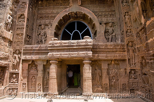 cave 19 - ajanta caves - ancient buddhist temples (india), ajanta caves, buddhism, buddhist temple, cave, rock-cut