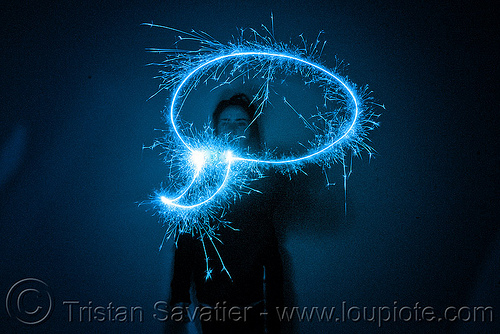 chat bubble - light painting with a blue sparkler, blue, chat bubble, dark, icon, light drawing, light painting, sarah, silhouette, sparklers, sparkles, symbol