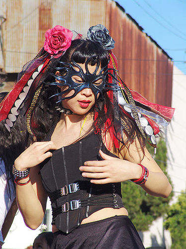 chinese woman - leather mask (san francisco), asian woman, chinese woman, corset, leather mask