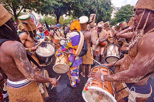 choukaj at the carnaval tropical de paris, caribbean, carnaval tropical, choukaj, costumes, creole, crowd, créole, guadeloupe, hat, indigenous culture, parade, traditional, tribal, west indies