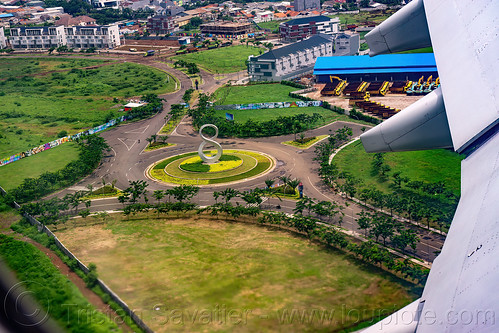 citragarden city aeroworld 8 circle aerial view (jakarta), a320, aerial photo, air asia, airbus, jakarta, passenger plane, roundabout, traffic circle