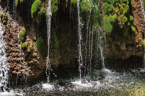 closeup - waterfall near latea cave, gua latea, latea cave, tufa waterfall