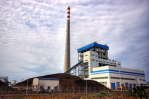 coal-burning power plant, coal fired, electricity, energy, factory, heap, paiton complex, power generation, power plant, power station, smoke stack, stockpile