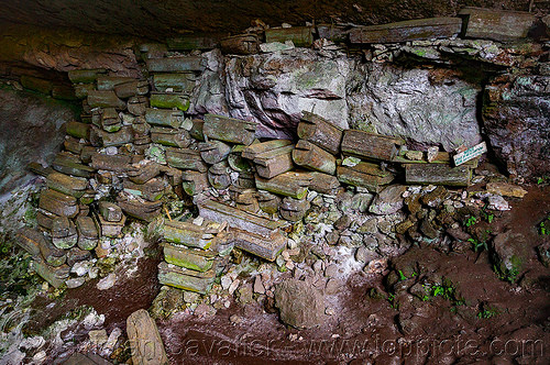 coffins in lumiang cave - sagada (philippines), burial cave, burial site, cemetery, coffins, grave, lumiang cave, natural cave, sagada, tomb