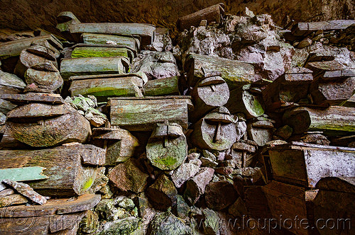 coffins in lumiang cave - sagada (philippines), burial cave, burial site, cemetery, coffins, grave, lumiang cave, natural cave, sagada, tomb