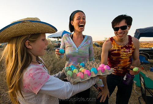 colored easter eggs - rave party in the desert, color eggs, colored eggs, dancing, easter eggs