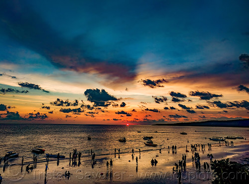colorful sunset sky over bira beach - sulawesi island - indonesia, bira beach, clouds, horizon, ocean, pantai bira, sea, seascape, silhouettes, sunset