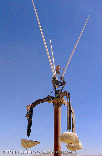 colossus by zachary coffin - burning man 2005, art installation, colossus, man, zachary coffin