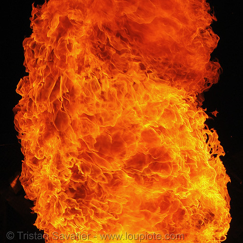 column of fire close-up, burning, column, fire