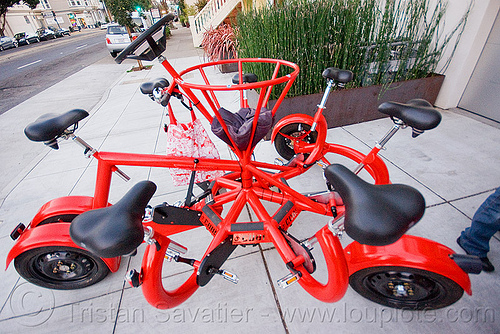 conference bike - cobi, cobi bike, conference bike, eric staller, human powered, pedal powered, red, vehicle