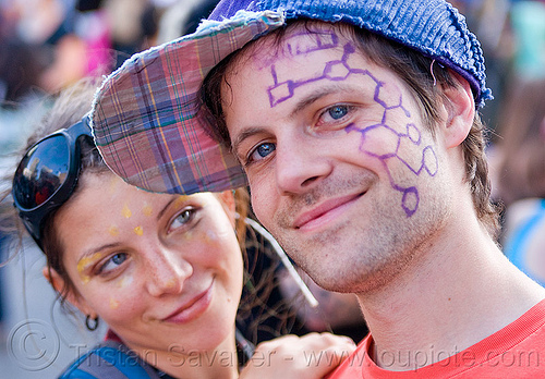 couple at the how weird festival 2011 (san francisco), facepaint, liz, man, woman