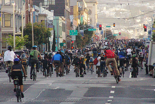 critical mass 27 apr 2007 (san francisco), bicycles, bikes, critical mass, crowd
