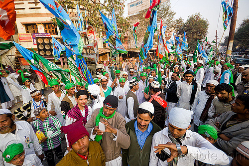 crowd of muslim men with flags - eid-milad-un-nabi muslim festival (india), crowd, eid e milad un nabi, eid e milād un nabī, flags, india, islam, mawlid, men, muhammad's birthday, muslim festival, muslim parade, muslims, nabi day, prophet's birthday, عید میلاد النبی, ईद मिलाद नबी