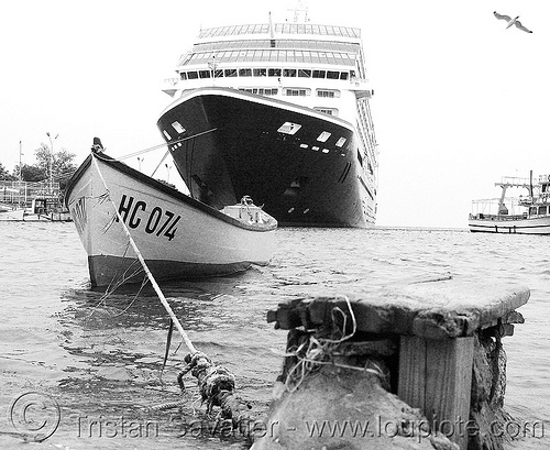 cruise ship mooring in harbor, black sea, boats, cruise ship, harbor, hc 074, moored, mooring, nesebar, rope, ships, small boat