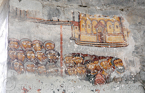 damaged fresco - oshki monastery - georgian church ruin (turkey country), byzantine, frescoes, georgian church ruins, orthodox christian, oshki monastery, öşk, öşkvank