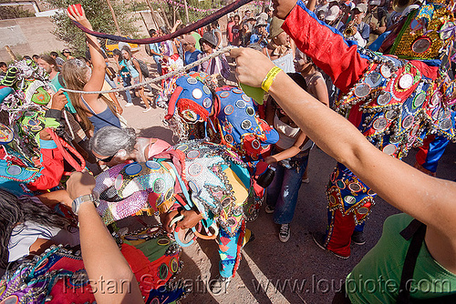 dancing under the tails of the diablos - carnaval de tilcara (argentina), andean carnival, argentina, careta de diablo, carnaval de la quebrada, carnaval de tilcara, colorful, costume, diablo carnavalero, diablo de carnaval, diablos carnavaleros, diablos de carnaval, folklore, indigenous culture, mask, men, mirrors, noroeste argentino, quebrada de humahuaca, quechua culture, tribal