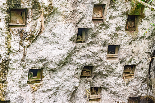 details - pana' rock-tombs - close-up of ancient toraja children burial site, burial site, cemetery, graves, graveyard, liang pak, rock tombs, tana toraja