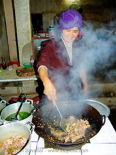 dog meat cooking - wok the dog! - thịt chó - vietnam, cook, cooked dog, cooking, dog meat, food dog, kitchen, smoke, smoking, wok