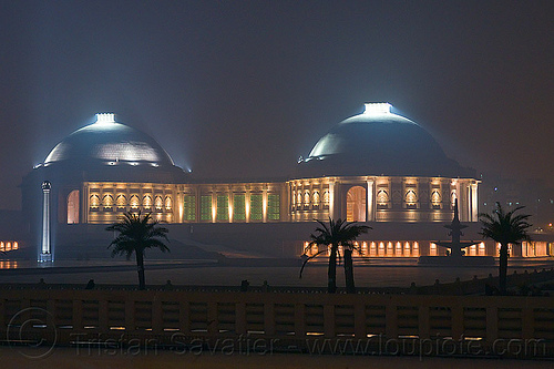 domes - ambedkar park - lucknow (india), ambedkar memorial, ambedkar park, architecture, buildings, domes, lucknow, monument, night