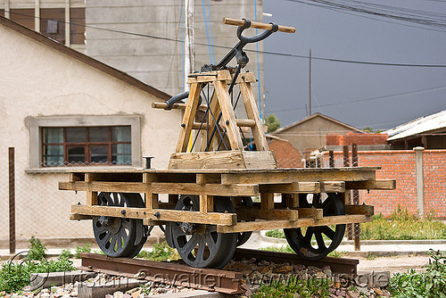 draisine railroad monument - uyuni (bolivia), bolivia, dolly, draisine, enfe, fca, monument, rail trolley, railroad, railway, speeder, uyuni