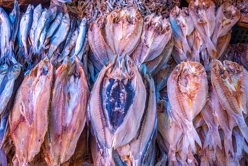 dry fish sold at the market, dry fish, fish market, sulawesi, tana toraja